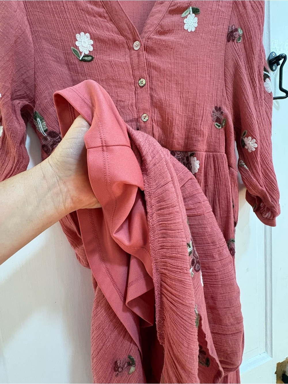 fig and flower Dusty Rose Floral Tiered Midi Dress - Picture 8 of 13